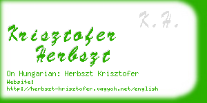 krisztofer herbszt business card